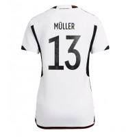 Camisa de time de futebol Alemanha Thomas Muller #13 Replicas 1º Equipamento Feminina Mundo 2022 Manga Curta